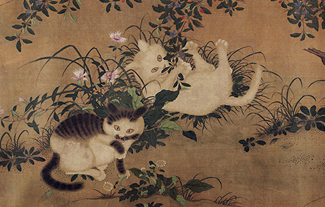 明 朱瞻基 宣宗《唐苑嬉春图卷》纸本 寓意耄耋之年 《五狸奴图》 历代国画 第1张-墨韵书香 明 朱瞻基 宣宗《唐苑嬉春图卷》纸本 寓意耄耋之年 《五狸奴图》
