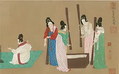 唐宫仕女画中的典范:张萱《捣练图》 画芯 37X145cm 历代国画 第1张