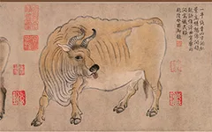 唐 韩滉 五牛图全卷 纸本20.8x139.8十大传世名画 历代国画 第1张