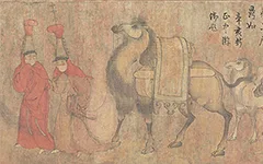五代 (旧传胡环)番骑图 绢本26.2x143 历代国画 第1张
