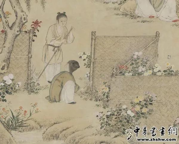余省《种秋花图》秋时种菊之奇 历代国画 第3张