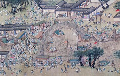 明仇英清明上河图(全卷二版) 绢本31.3×1045 - 墨韵书香