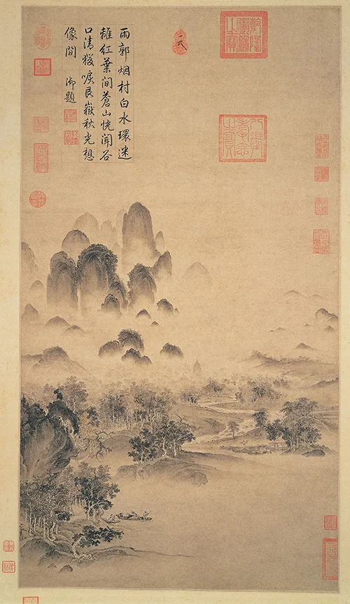 被低估的宋徽宗:他画的秋天,藏着宋代山水的转身《溪山秋色图轴》 历代国画 第2张-墨韵书香