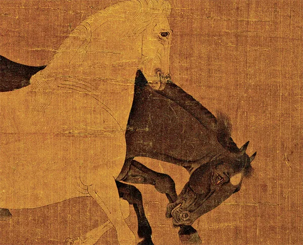 画马宗师的奇趣神作:3只猿闹枝头,2匹马奔树下,藏着中国人的心性大智慧《猿马图》 历代国画 第10张-墨韵书香