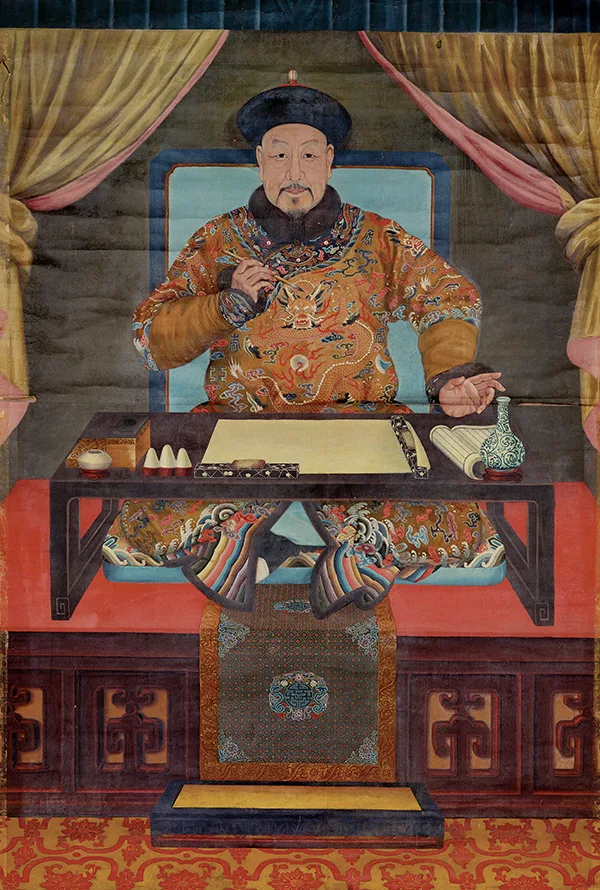 被影视剧骗了?乾隆的真实长相,全靠这个意大利人画了下来《乾隆皇帝朝服像》 历代国画 第2张-墨韵书香