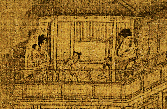 五代 董源-溪岸图绢本221.5x110