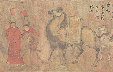 五代 (旧传胡环)番骑图 绢本26.2x143 历代国画 第3张
