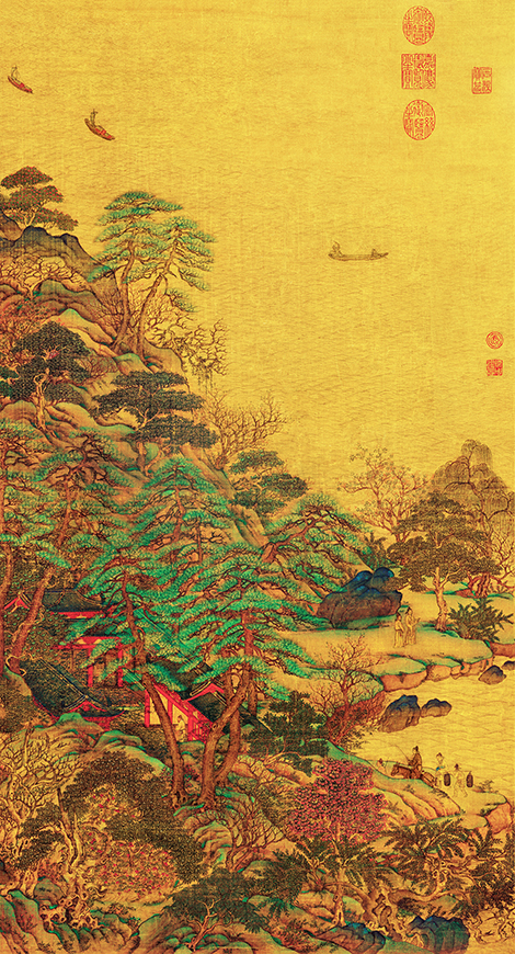 古画中的春日盛景：《江帆楼阁图》赏析 历代国画 第12张