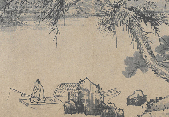 元 五家合绘卷 王冕 朱泽民 张观 方方壶 仲穆 故宫博物院纸本31.9x50.9