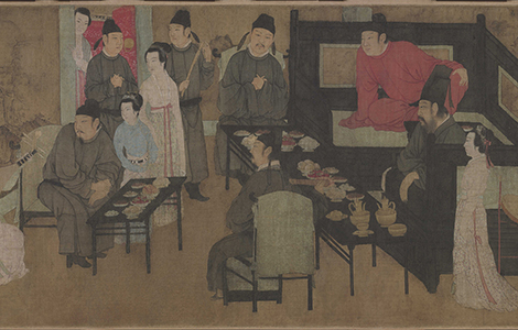 五代 南唐 顾闳中 韩熙载夜宴图 绢本 28.7x335十大传世名画 历代国画 第1张