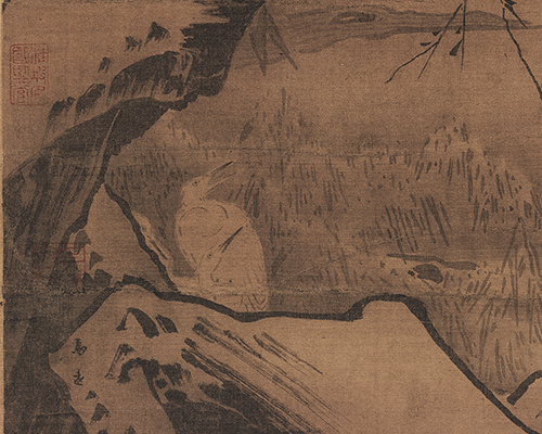 宋 马远 雪滩双鹭图 59x37.6 台北