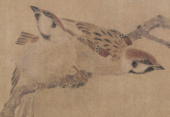 北宋 崔白 寒雀图卷(全卷)绢本25.5cx101.4北京故宫