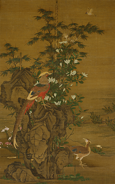 元 王渊 花竹锦鸡图轴绢本135x85 “元代绝艺花鸟画家” 历代国画 第6张