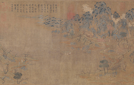隋 展子虔 游春图 绢本43x80 历代国画 第2张
