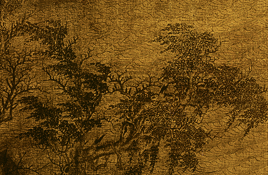五代 董源-溪岸图绢本221.5x110