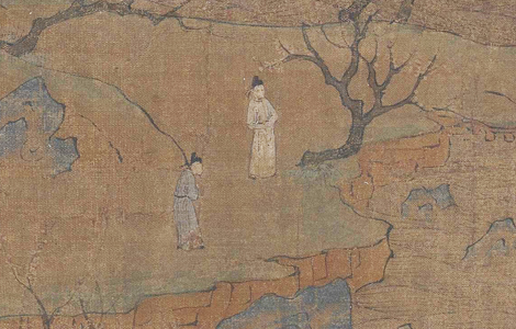 隋 展子虔 游春图 绢本43x80 历代国画 第4张