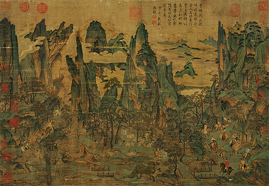 唐 李昭道 明皇幸蜀纸本55.9X81
