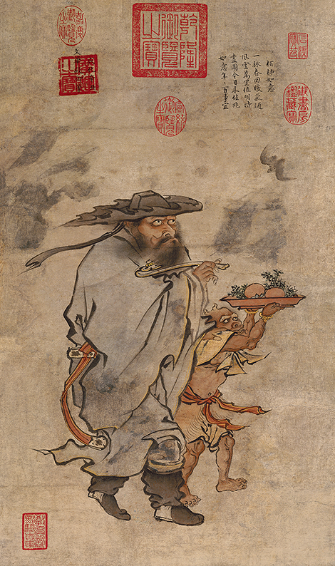 明 朱见深 岁朝佳兆图纸本59.97x35 历代国画 第7张