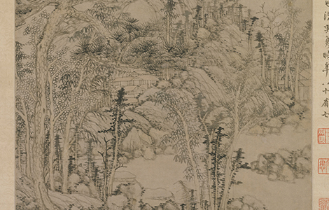 元 黄公望 丹崖玉树图轴纸本101.3x43 历代国画 第2张