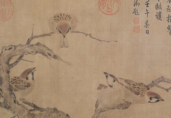 北宋 崔白 寒雀图卷(全卷)绢本25.5cx101.4北京故宫