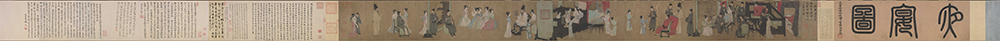 五代 南唐 顾闳中 韩熙载夜宴图 绢本 28.7x335十大传世名画 历代国画 第1张