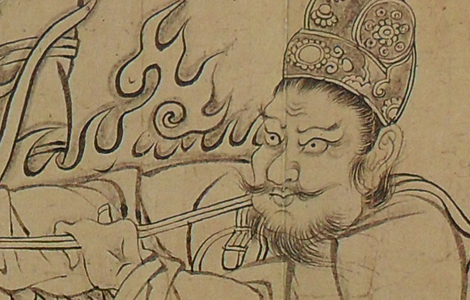 唐 吴道子 送子天王图 纸本35.5x338 日本大阪市立美術館 历代国画 第1张