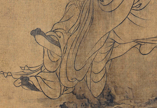 元 王振朋 伯牙鼓琴图卷(二版全卷)绢本31x92