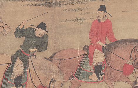 五代 赵喦 八达游春图(最清晰版)绢本161 x103 历代国画 第2张