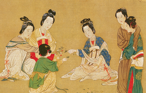 明 仇英 汉宫春晓图卷(全卷)绢本重彩30.6X574 历代国画 第7张