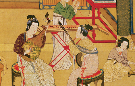 明 仇英 汉宫春晓图卷(全卷)绢本重彩30.6X574 历代国画 第1张