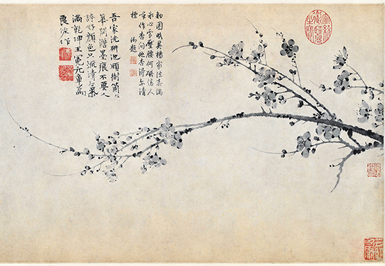 元  王冕 墨梅图纸本水墨50.9x31.9北京故宫