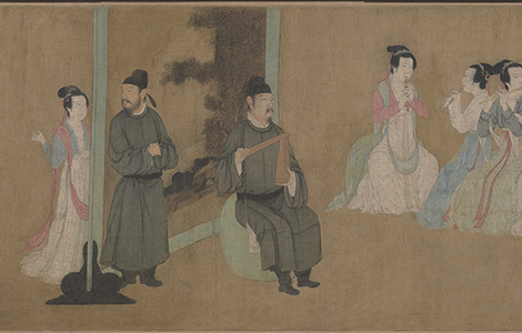 五代 南唐 顾闳中 韩熙载夜宴图 绢本 28.7x335十大传世名画 历代国画 第1张