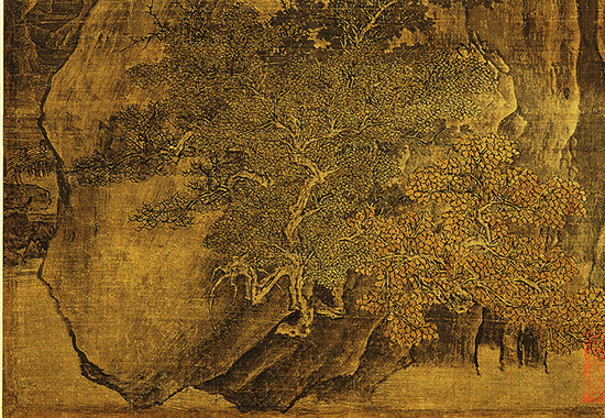 五代 关仝 秋山晚翠图 绢本