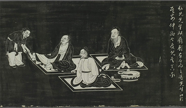 元|赵孟頫《陶渊明像传》连环画形式记载陶渊明弃官归田后的生活镜头 历代书法 第1张