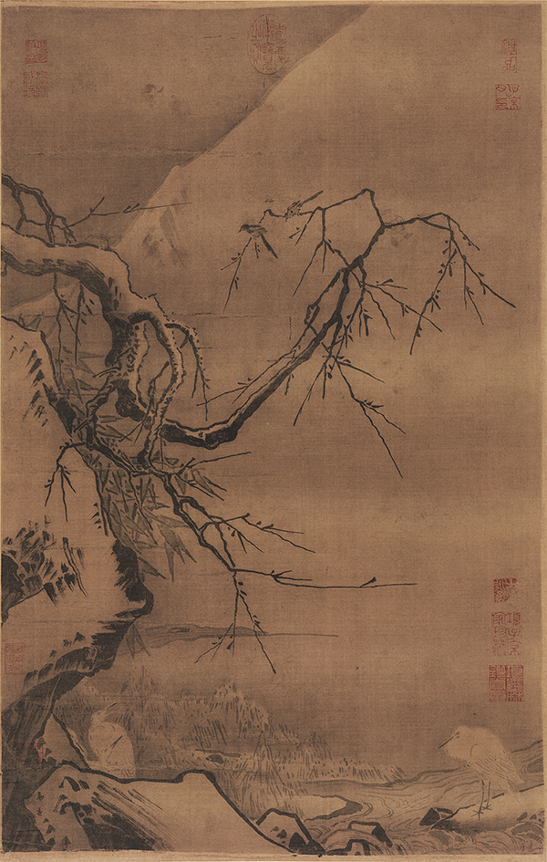 宋 马远 雪滩双鹭图 59x37.6 台北