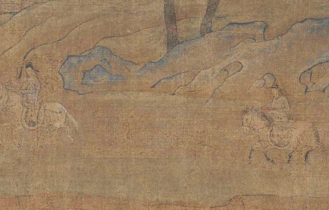 隋 展子虔 游春图 绢本43x80 历代国画 第5张