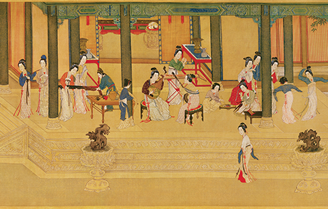 明 仇英 汉宫春晓图卷(全卷)绢本重彩30.6X574 历代国画 第1张