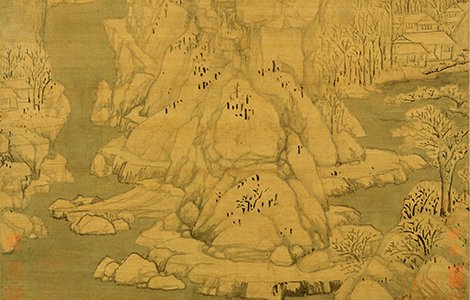 元 黄公望 九峰雪霁图轴 纸本 117x55.5cm 历代国画 第1张