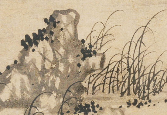 元 盛懋 秋江待渡图轴纸本112.5x46.3 清宫旧藏