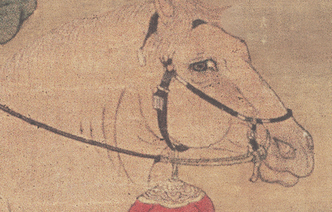 五代 赵喦 八达游春图(最清晰版)绢本161 x103 历代国画 第4张
