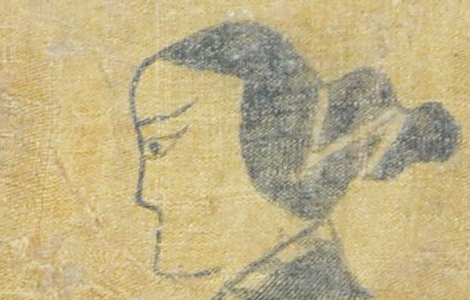 战国 人物龙凤帛画 夔凤人物图 龙凤仕女图 历代国画 第2张