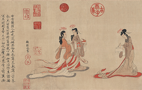 清末 于非闇 摹顾恺之女史人物卷全图绢本408x28.7