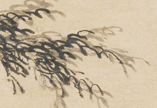 元 盛懋 秋江待渡图轴纸本112.5x46.3 清宫旧藏