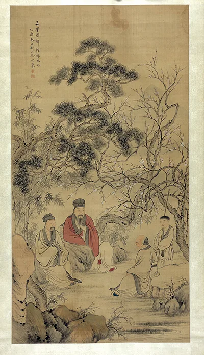 清 徐冈《三星图》清朝这幅画原来在偷偷送祝福 历代国画 第8张