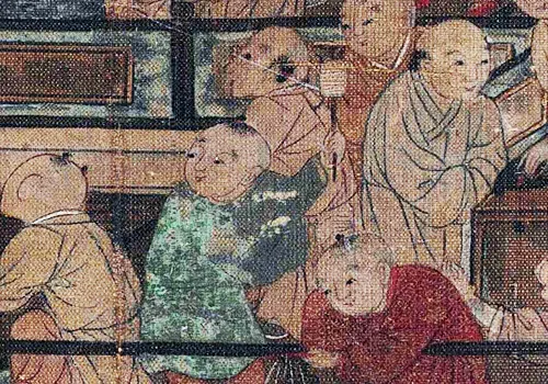 宋 苏汉臣《百子嬉春图》绢本欣赏 历代国画 第4张