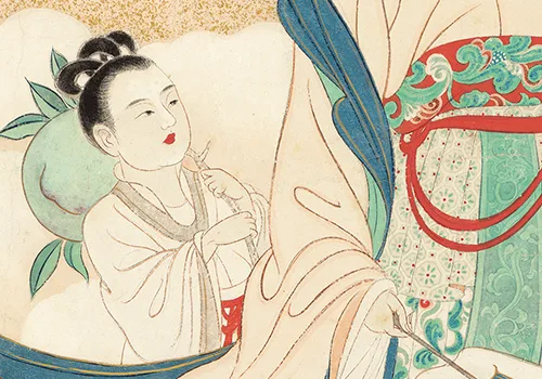 张大千笔下的蟠桃之谜：是祝寿还是时代隐喻？画中仕女竟来自敦煌菩萨！ 历代国画 第9张