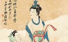 张大千笔下的蟠桃之谜：是祝寿还是时代隐喻？画中仕女竟来自敦煌菩萨！ 历代国画 第1张