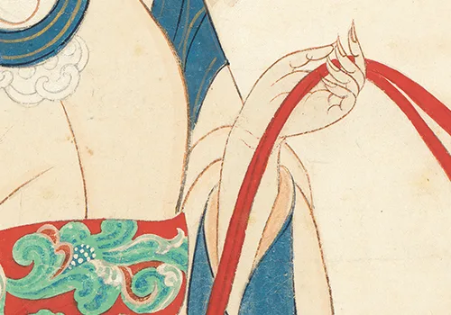 张大千笔下的蟠桃之谜：是祝寿还是时代隐喻？画中仕女竟来自敦煌菩萨！ 历代国画 第4张