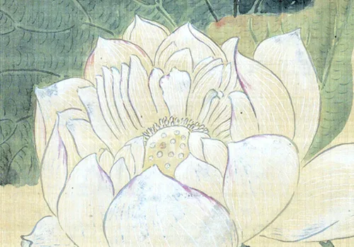 《赐莲图轴》皇帝送莲花，大臣画名画，后来他们都去编字典了？ 历代国画 第2张