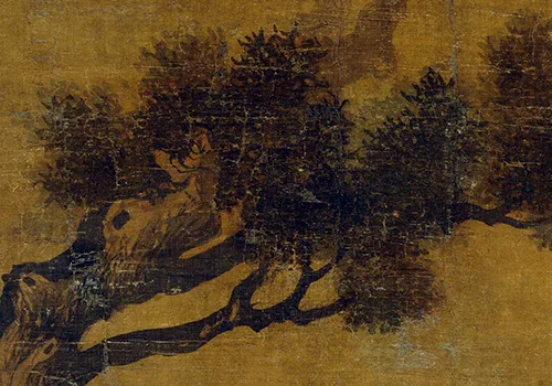 元 雪界翁 张师夔（舜咨）《鹰桧图》《柏鹰图》欣赏 历代国画 第5张